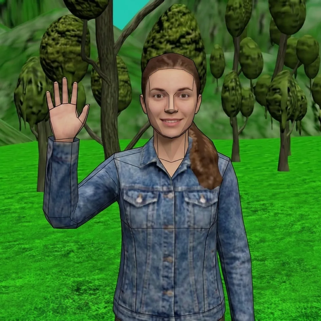 A woman waving, turned into the crude Niu Lai 3D style — AI fan art